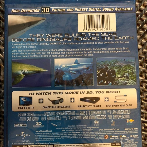 IMAX Theaters High definition 3-D Blu-Ray Sharks 2005 DVD 
Excellent condition - Picture 2 of 6